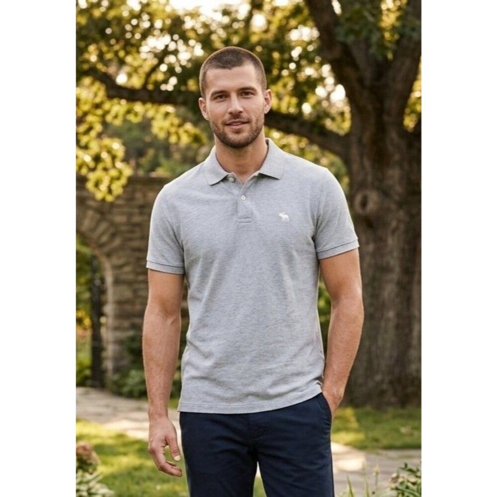 Abercrombie And Fitch Men’s Gray Polo Size XL